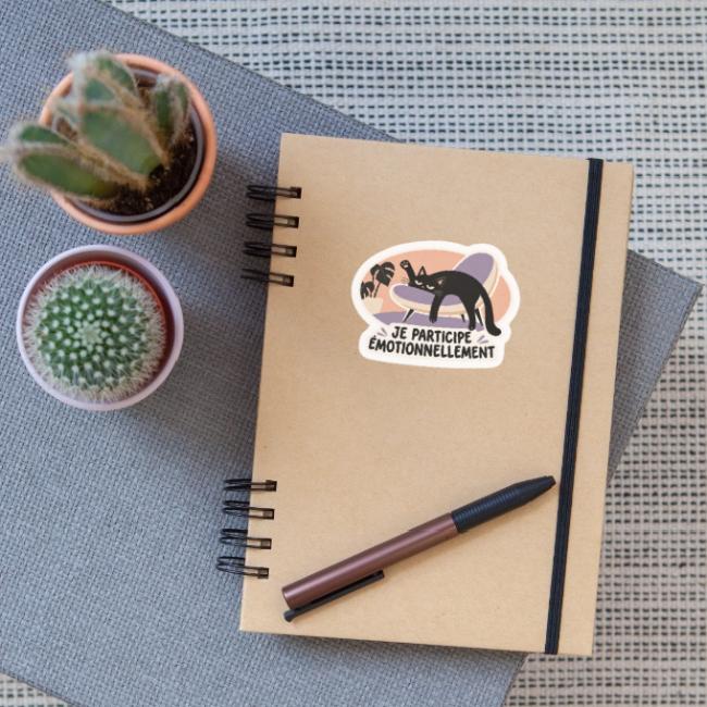 Sticker taille S (10 x 10 cm) · blanc mat — Je participe émotionnellement