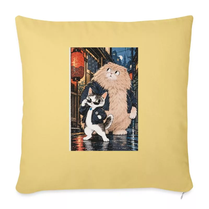Chats de gang — Petit chef, gros bras sur Housse de coussin décorative 45 x 45 cm