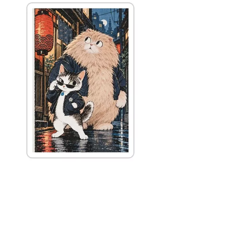 Chats de gang — Petit chef, gros bras sur Sticker taille M (15 x 15 cm)