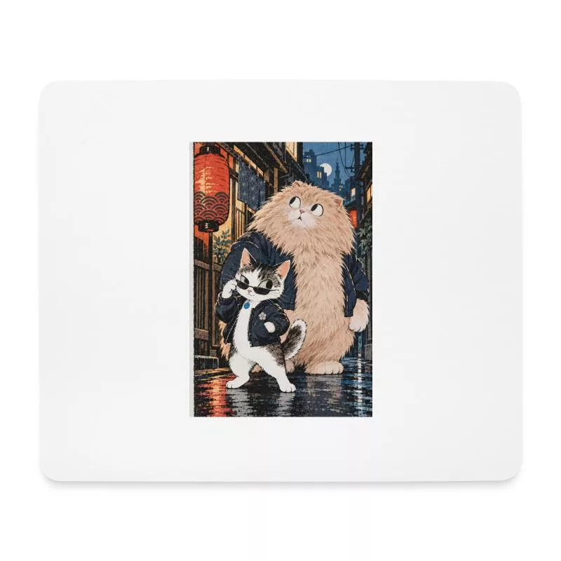 Chats de gang — Petit chef, gros bras sur Tapis de souris (format paysage)