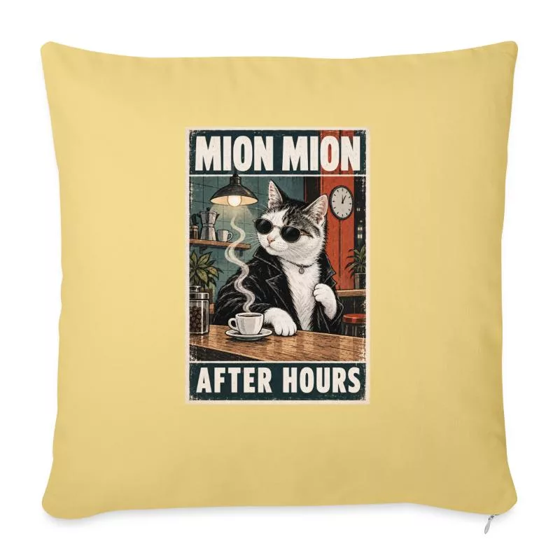 Chat en lunettes — Le café des insoumis sur Housse de coussin décorative 45 x 45 cm