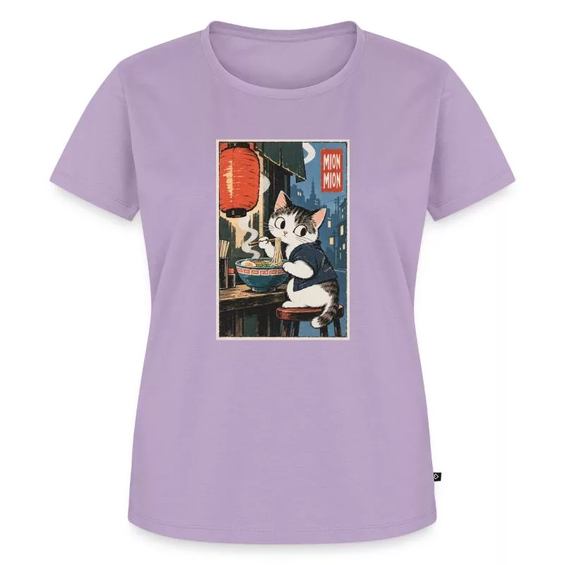 Chat et ramen — Le festin de minuit sur T-shirt Premium bio Femme