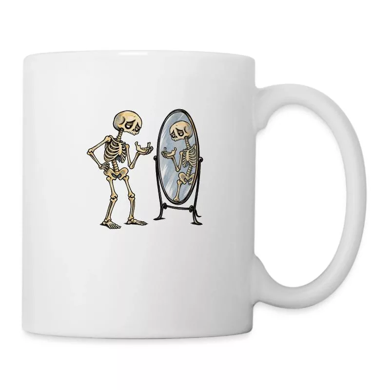 Squelette : un rire à décrocher la mâchoire sur Mug blanc