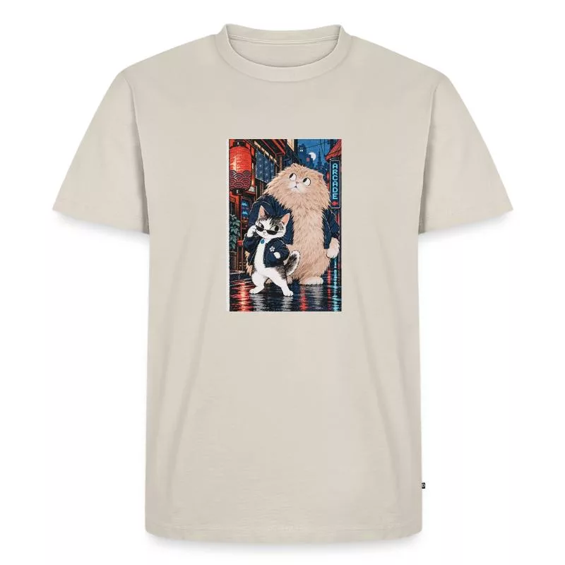 Deux chats à l’arcade — Les patrons du quartier sur T-shirt Premium bio Homme