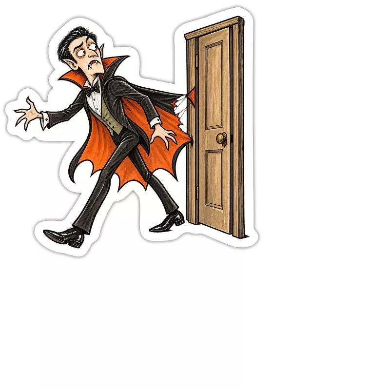 Vampire : une entrée à tout déchirer sur Sticker taille M (15 x 15 cm)