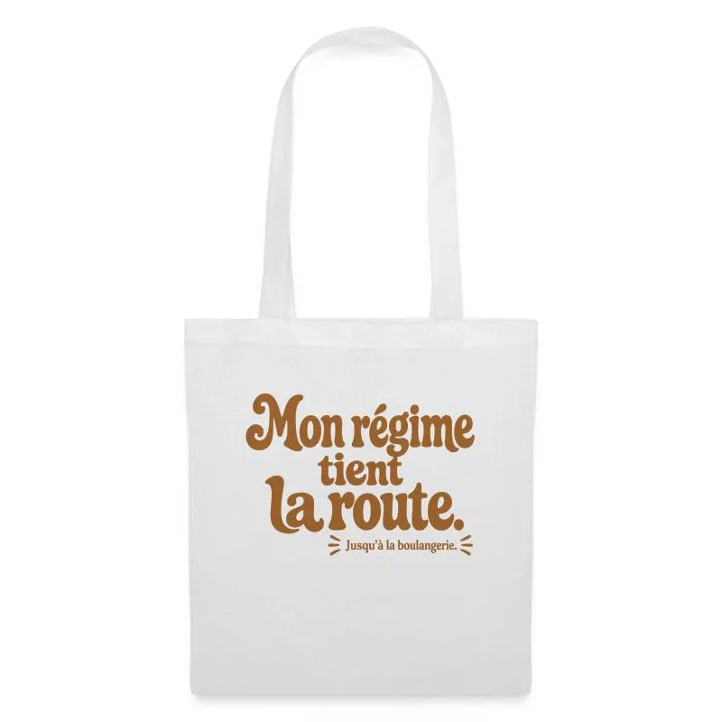 Mon régime tient la route. sur Sac en tissu