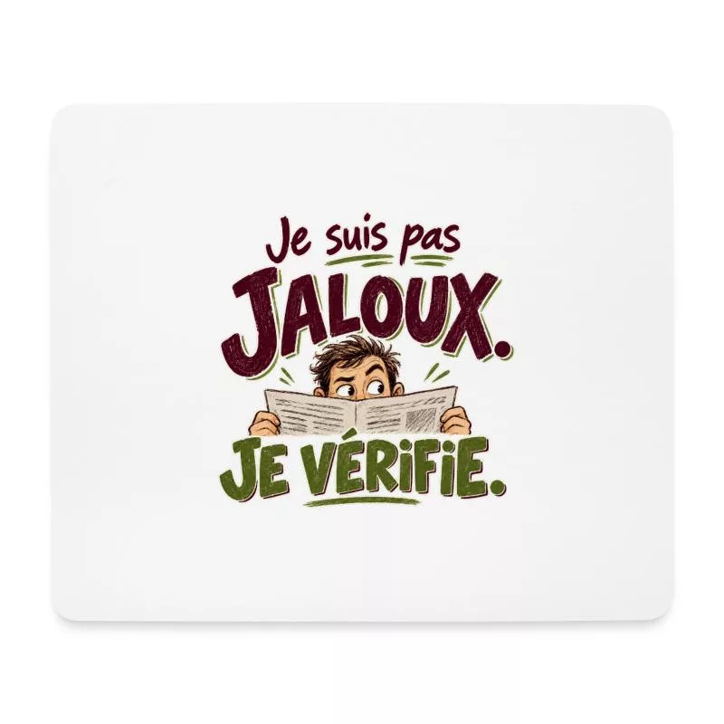 Je suis pas jaloux. Je vérifie. sur Tapis de souris (format paysage)