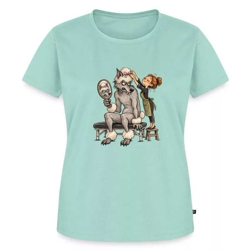Loup-garou chez le toiletteur : adieu la terreur sur T-shirt Premium bio Femme