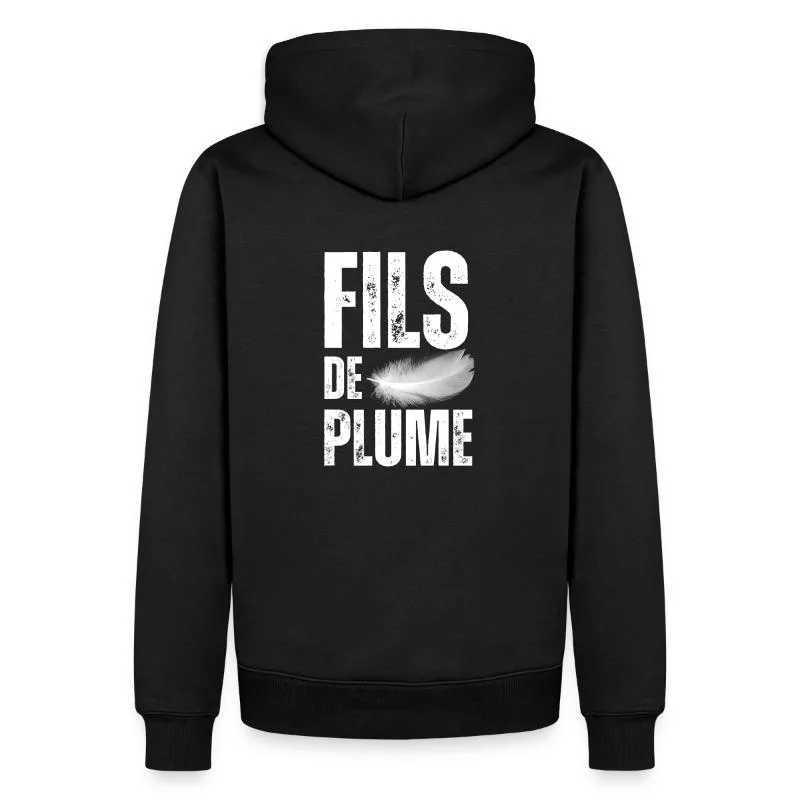 Fils de Plume sur Sweat à capuche Premium bio Homme