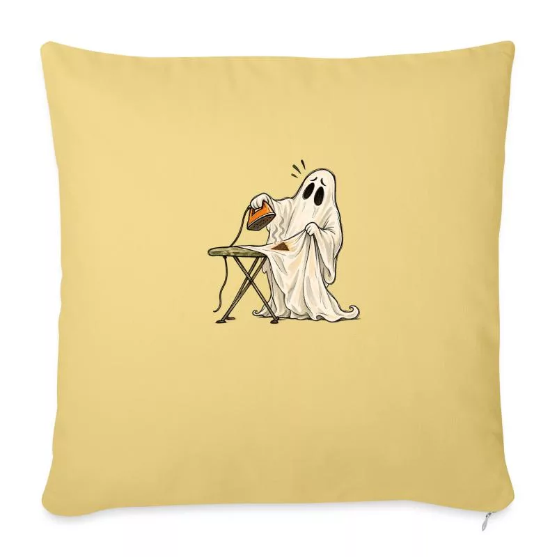 Fantôme au repassage : drap en détresse sur Housse de coussin décorative 45 x 45 cm