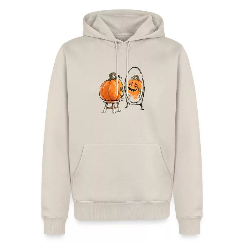 Citrouille au miroir : terreur en répétition sur Sweat à capuche Premium bio Homme