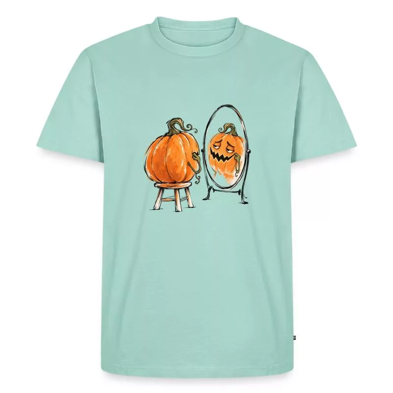 Citrouille au miroir : terreur en répétition sur T-shirt Premium bio Homme