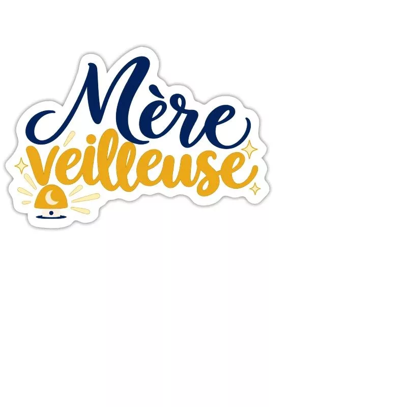 Mère veilleuse sur Sticker taille M (15 x 15 cm)