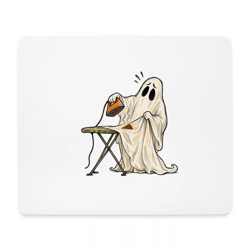 Fantôme au repassage : drap en détresse sur Tapis de souris (format paysage)