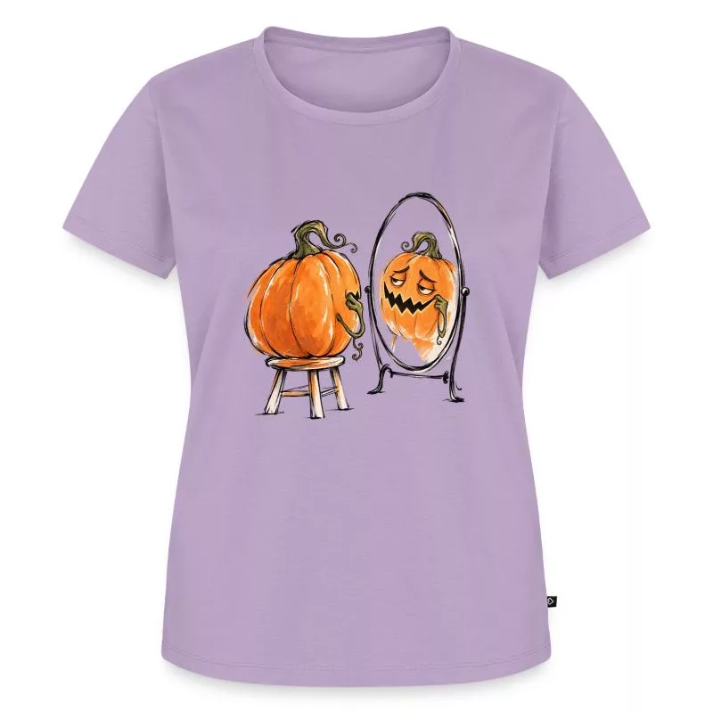 Citrouille au miroir : terreur en répétition sur T-shirt Premium bio Femme