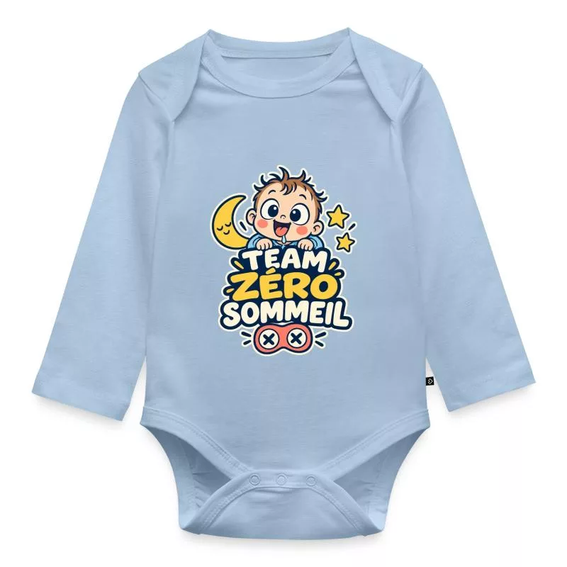 Team zéro sommeil – Humour bébé sur Body Bébé bio manches longues
