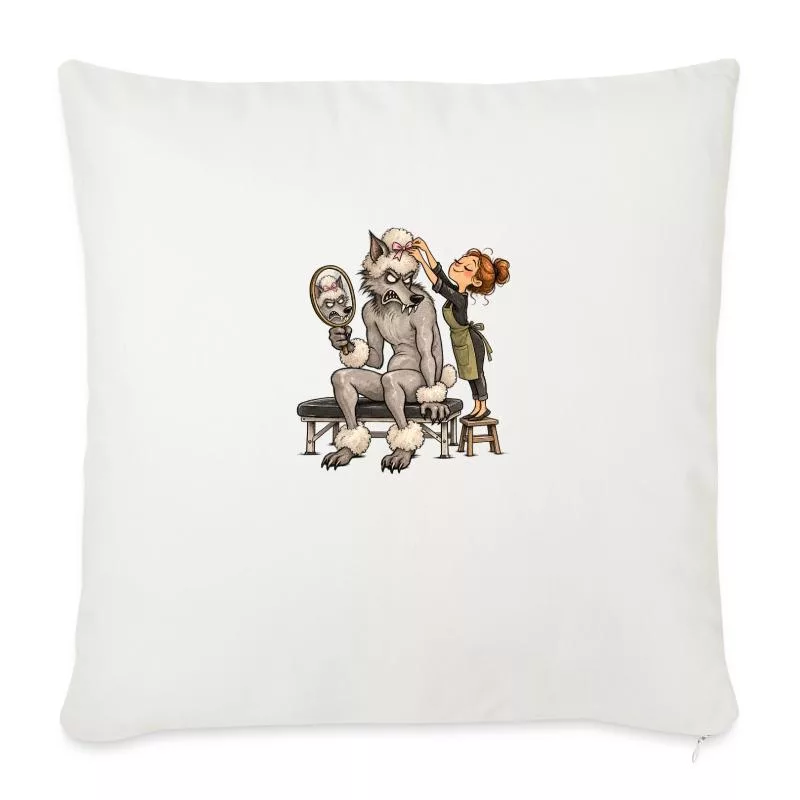 Loup-garou chez le toiletteur : adieu la terreur sur Housse de coussin décorative 45 x 45 cm