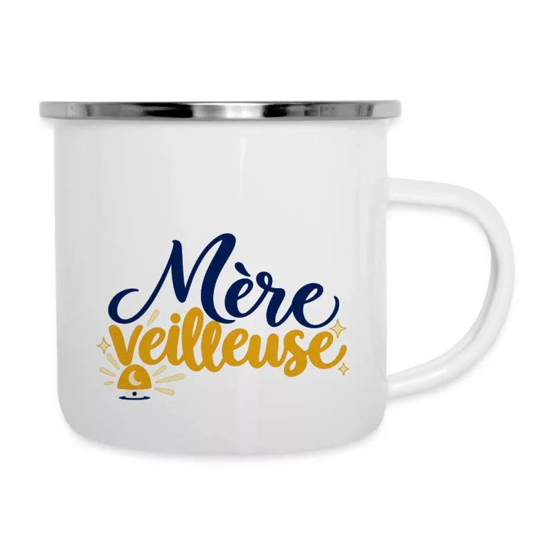 Mère veilleuse sur Tasse émaillée