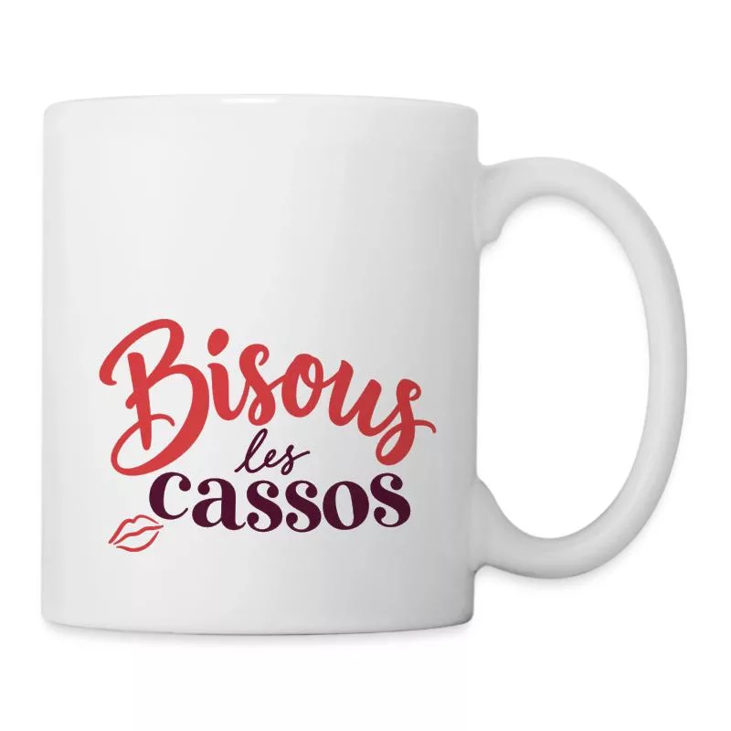 Bisous les cassos sur Mug blanc