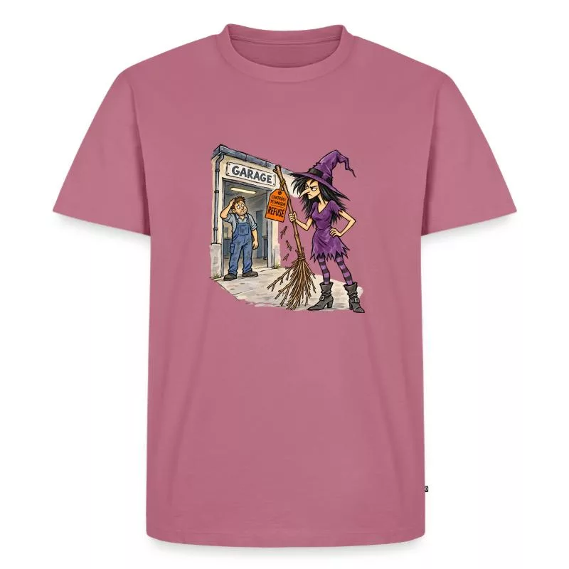 Sorcière et balai : magie en panne sur T-shirt Premium bio Homme