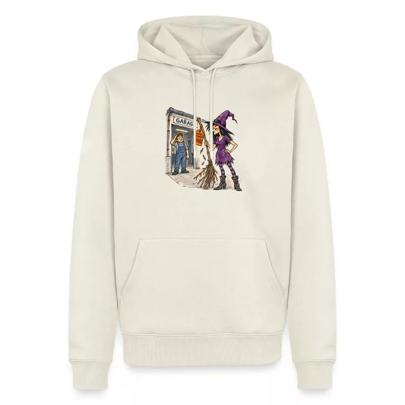 Sorcière et balai : magie en panne sur Sweat à capuche Premium bio Homme