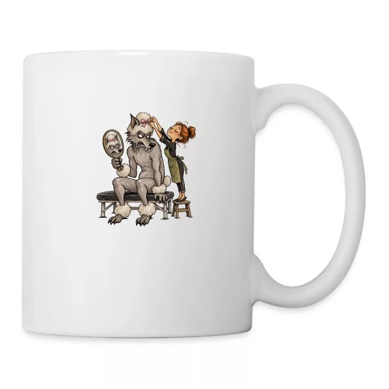 Loup-garou chez le toiletteur : adieu la terreur sur Mug blanc