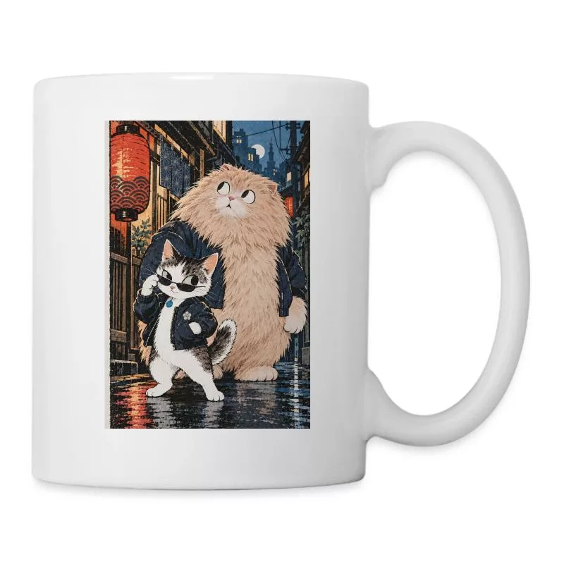 Chats de gang — Petit chef, gros bras sur Mug blanc