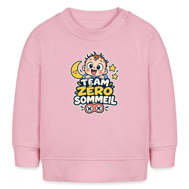 Team zéro sommeil – Humour bébé sur Sweat bébé bio Stanley/Stella