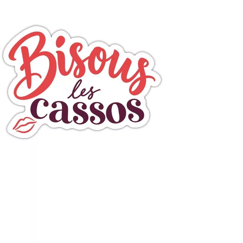 Bisous les cassos sur Sticker taille M (15 x 15 cm)