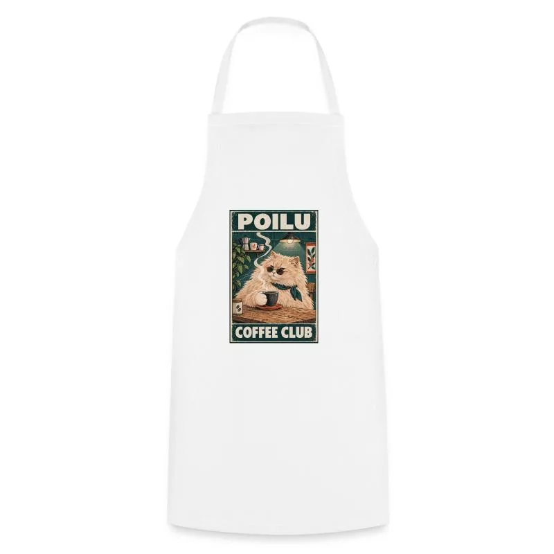 Chat roux au café — Poilu Coffee Club sur Tablier de cuisine
