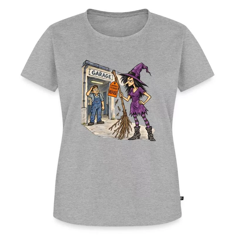 Sorcière et balai : magie en panne sur T-shirt Premium bio Femme