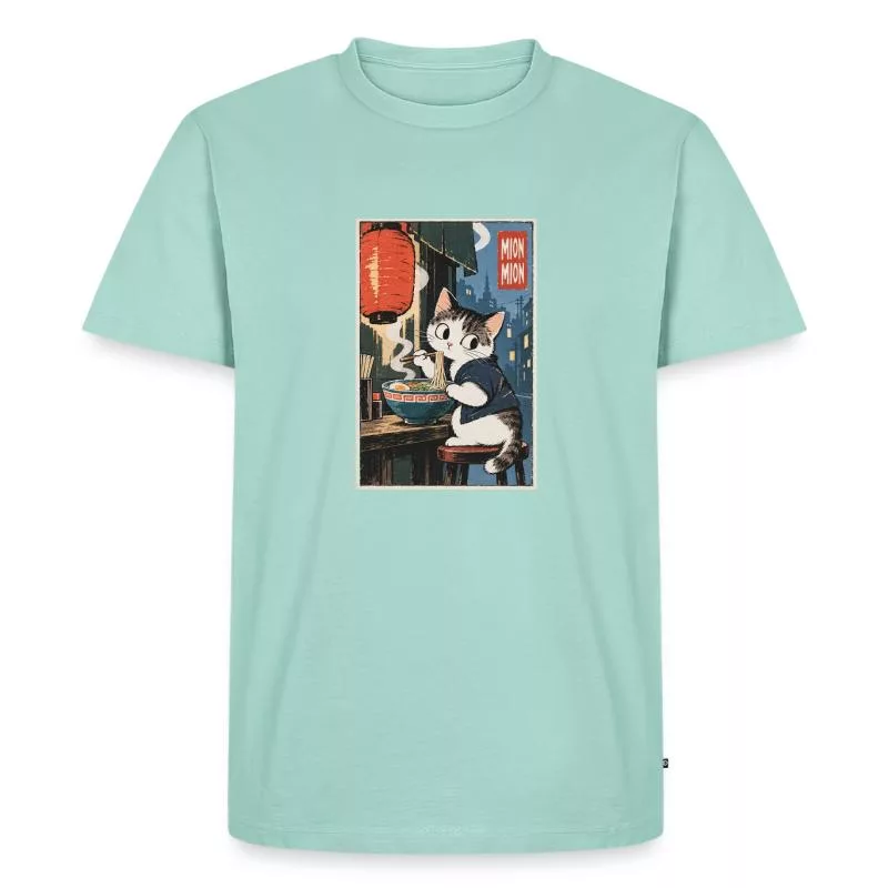 Chat et ramen — Le festin de minuit sur T-shirt Premium bio Homme