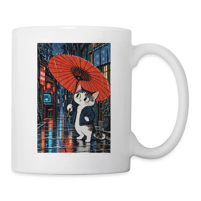 Chat gamer sous la pluie — Encore une partie sur Mug blanc