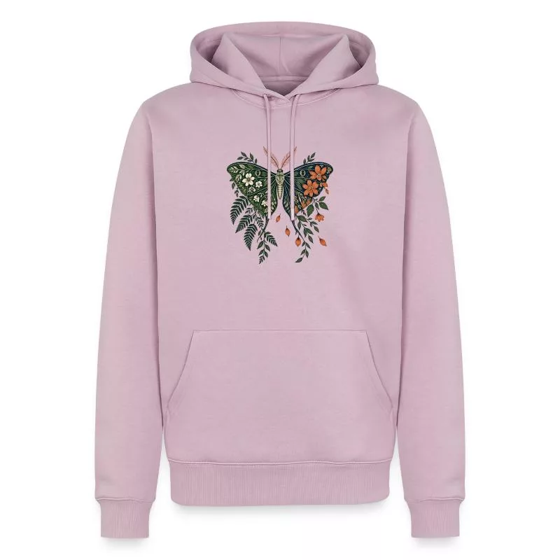 Papillon botanique – Les ailes du jardin sur Sweat à capuche Premium bio Homme