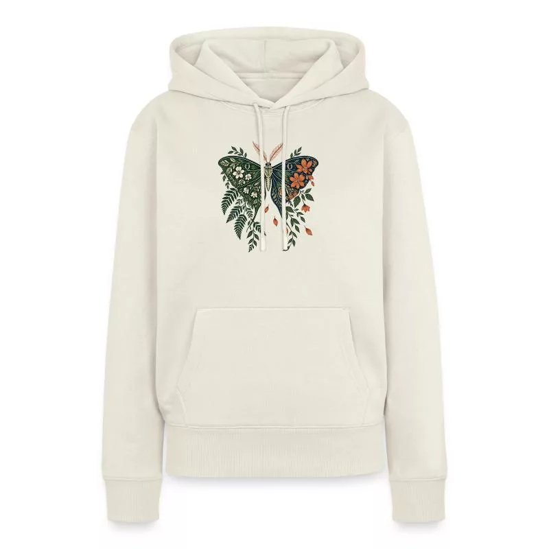 Papillon botanique – Les ailes du jardin sur Sweat à capuche Premium bio Femme