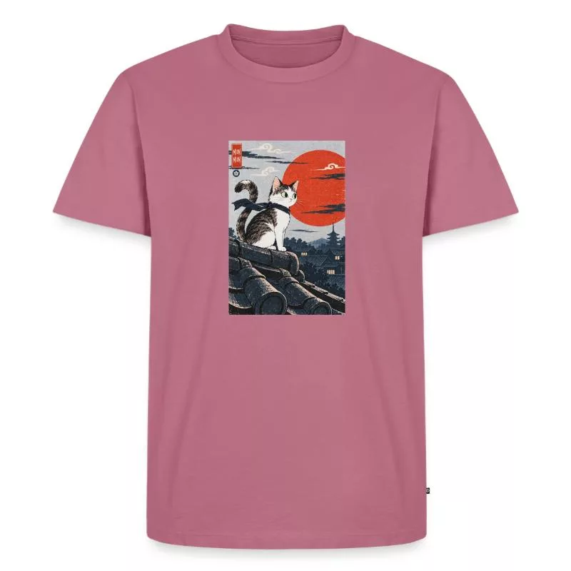 Chat sur les toits du Japon sur T-shirt Premium bio Homme