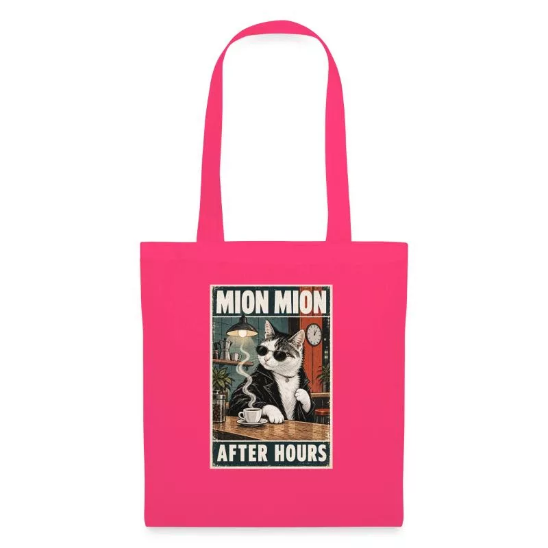 Chat en lunettes — Le café des insoumis sur Sac en tissu