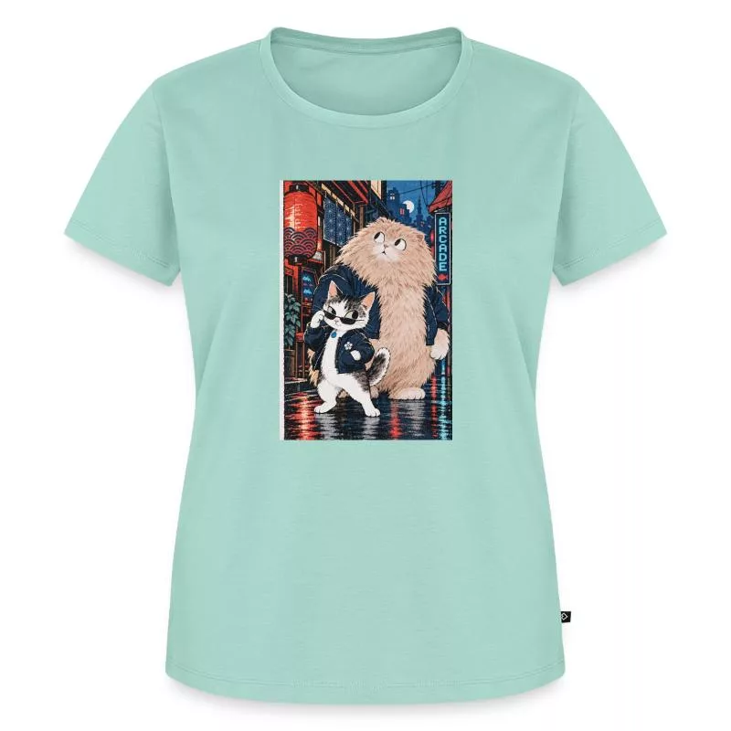 Deux chats à l’arcade — Les patrons du quartier sur T-shirt Premium bio Femme