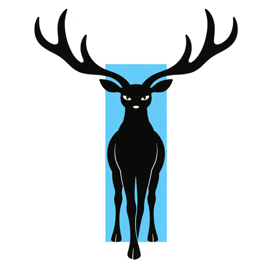 Cerf aux bois beaucoup trop larges