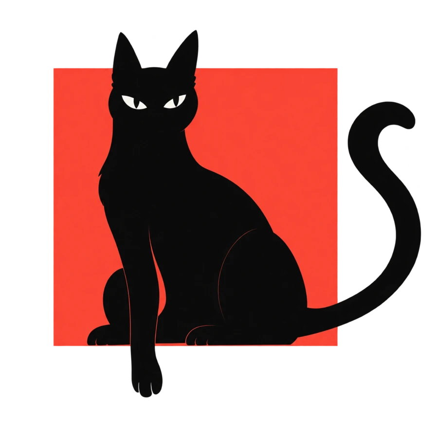 Chat noir qui sort du cadre