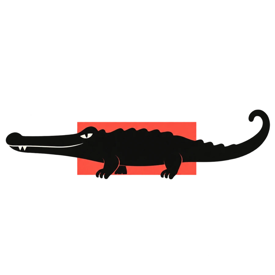 Crocodile beaucoup trop long pour le cadre