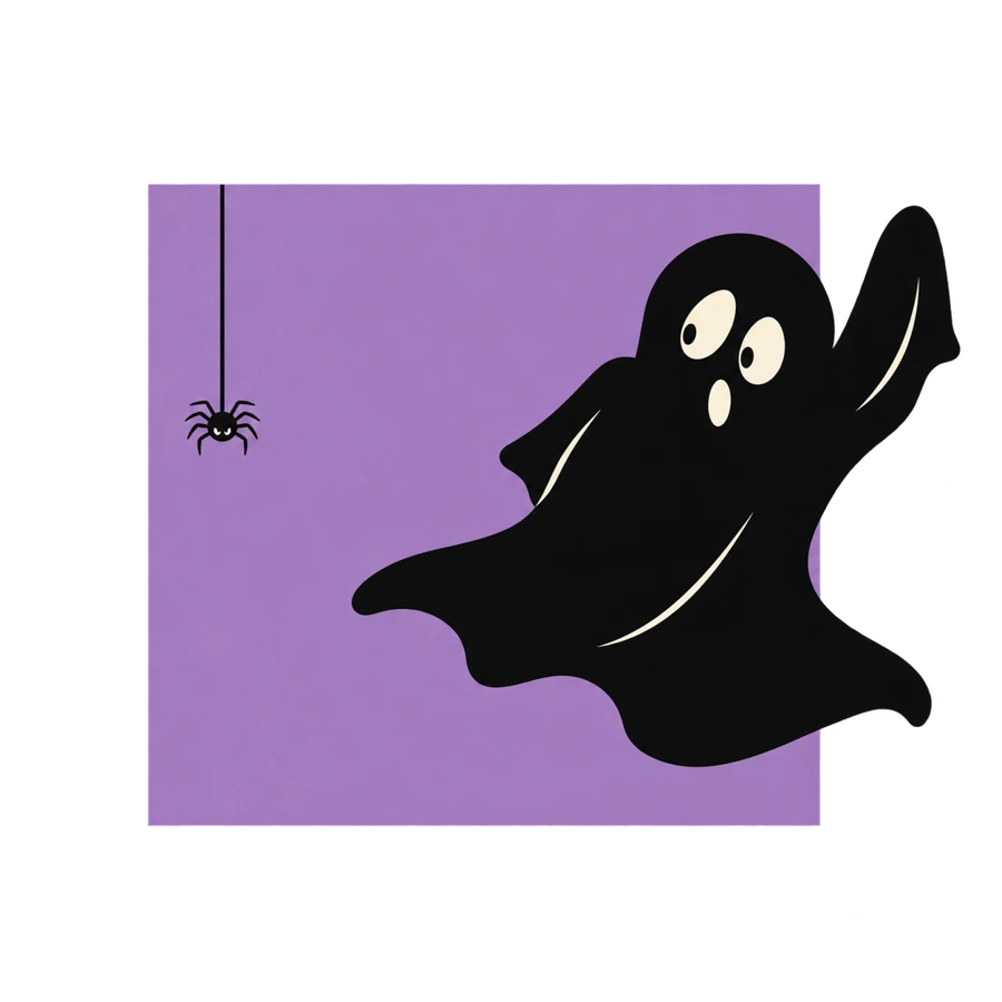 Fantôme effrayé par une minuscule araignée