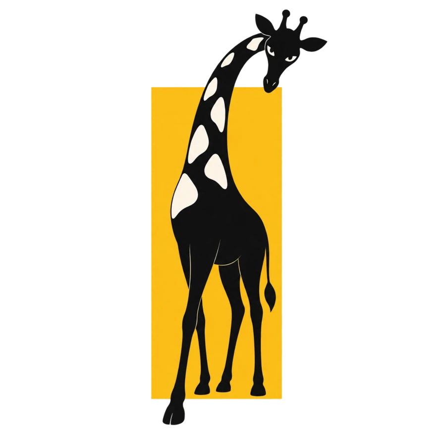 Girafe trop grande pour le cadre