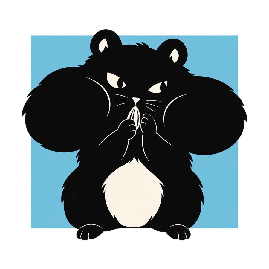 Hamster aux joues pleines hors du cadre