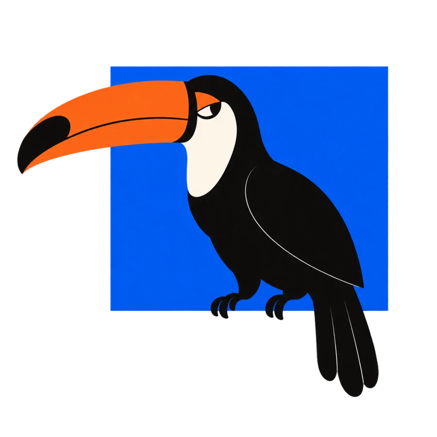 Toucan au bec hors du cadre