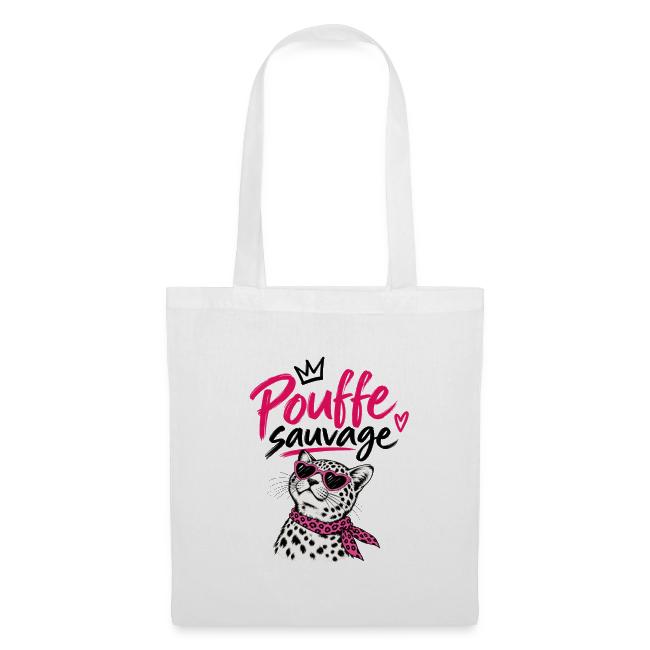 Sac en tissu · blanc — Pouffe Sauvage – Chat Léopard Fun