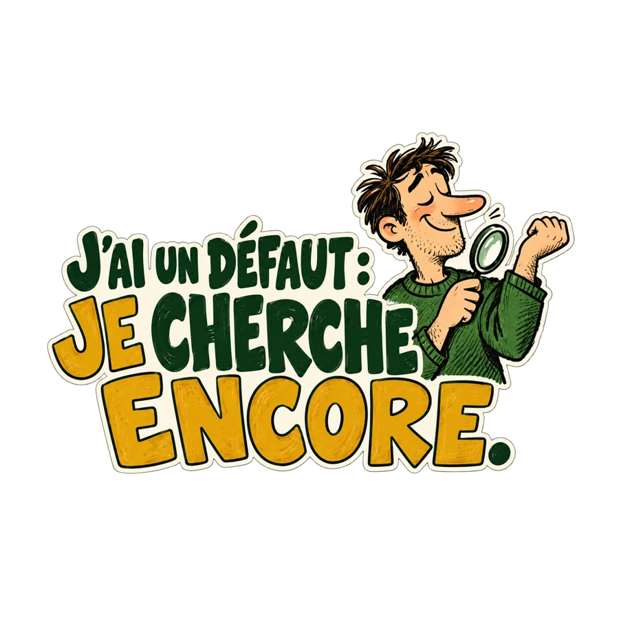 J’ai un défaut : je cherche encore.