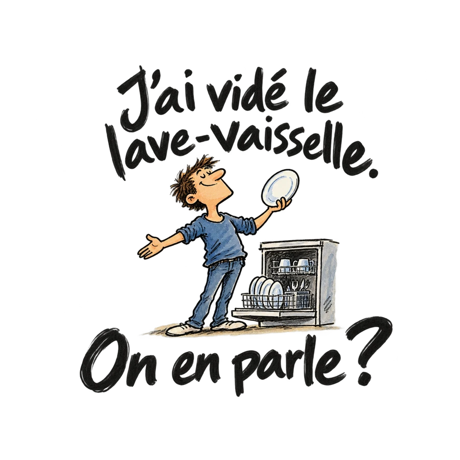 J’ai vidé le lave-vaisselle. On en parle ?