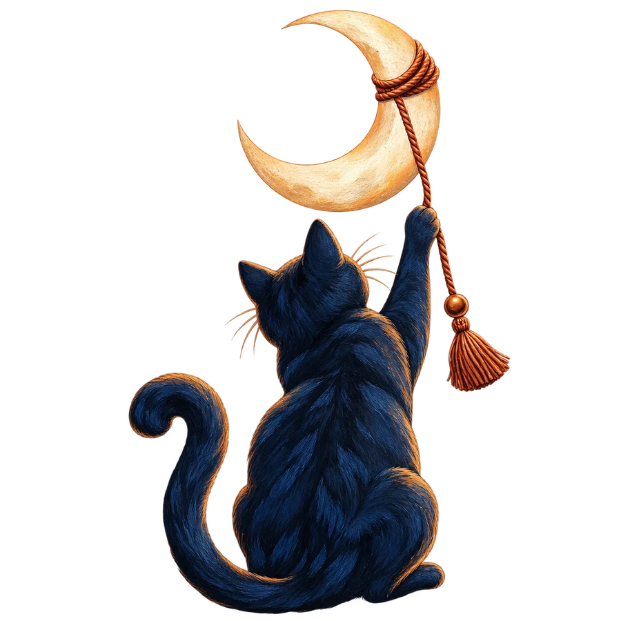 Chat décrocheur de lune