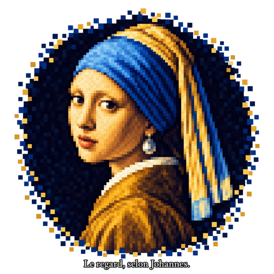 La Jeune Fille à la perle en pixel art - Vermeer